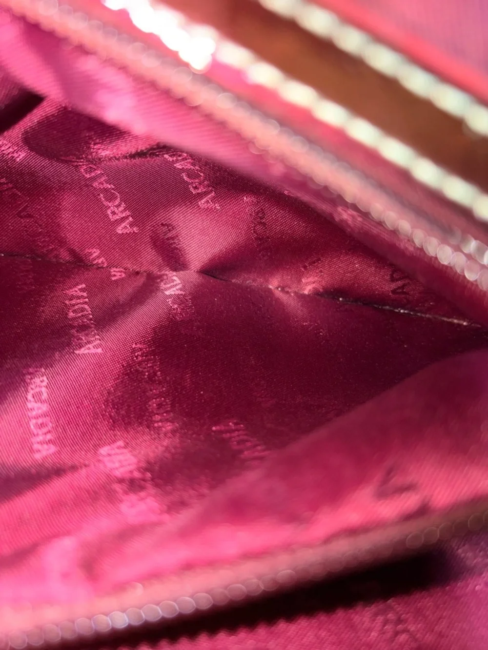 Arcadia Glossy Burgundy Patent Tote with Cream Handles